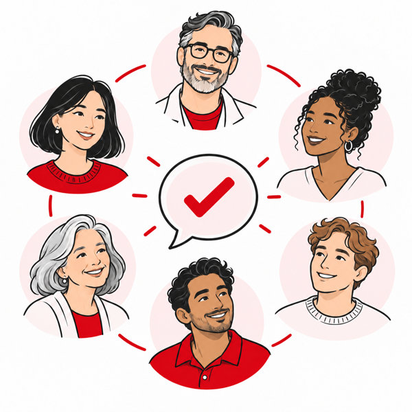 Illustrated community sharing feedback
